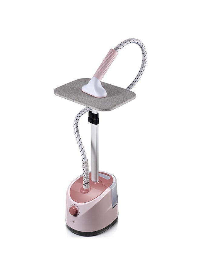 Multifunctional Standing Garment Steamer with Built-in Ironing Board & Hanger, 2000W High Power, Pink/White - Image 1